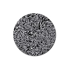 Flames Fire Pattern Digital Art Rubber Coaster (round)