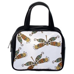 Pattern Dragonfly Background Classic Handbag (one Side)