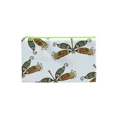 Pattern Dragonfly Background Cosmetic Bag (XS)