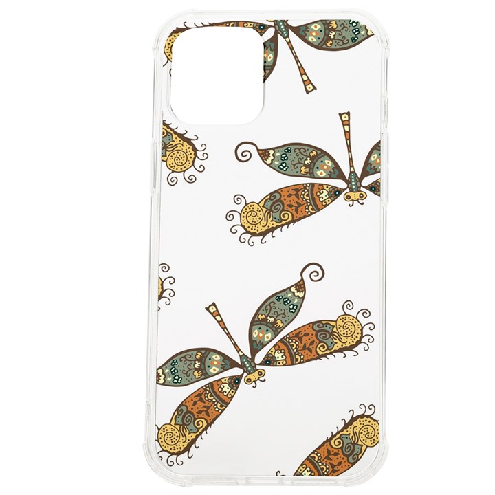 Pattern Dragonfly Background iPhone 12 Pro max TPU UV Print Case