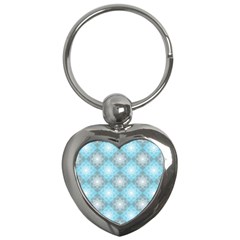 White Light Blue Gray Tile Key Chain (heart)