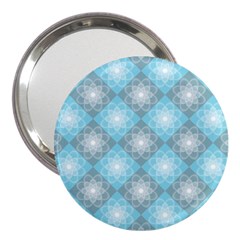 White Light Blue Gray Tile 3  Handbag Mirrors