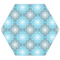 White Light Blue Gray Tile Wooden Puzzle Hexagon by Ravend