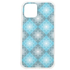 White Light Blue Gray Tile Iphone 12 Pro Max Tpu Uv Print Case by Ravend