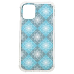 White Light Blue Gray Tile Iphone 12 Mini Tpu Uv Print Case	 by Ravend