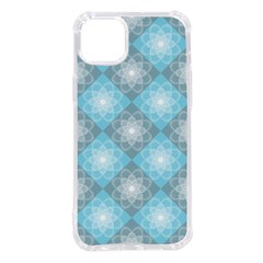 White Light Blue Gray Tile Iphone 14 Plus Tpu Uv Print Case by Ravend