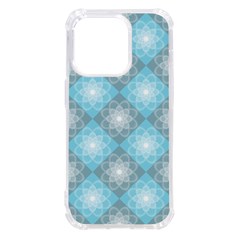 White Light Blue Gray Tile Iphone 14 Pro Tpu Uv Print Case by Ravend
