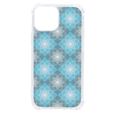 White Light Blue Gray Tile Iphone 13 Mini Tpu Uv Print Case by Ravend