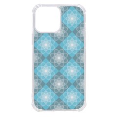 White Light Blue Gray Tile Iphone 13 Pro Max Tpu Uv Print Case by Ravend