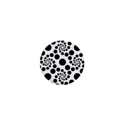 Dot Dots Round Black And White 1  Mini Magnets