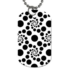 Dot Dots Round Black And White Dog Tag (two Sides)