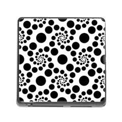 Dot Dots Round Black And White Memory Card Reader (square 5 Slot)