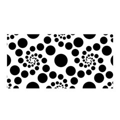 Dot Dots Round Black And White Satin Wrap 35  X 70 
