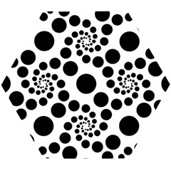 Dot Dots Round Black And White Wooden Puzzle Hexagon by Ravend