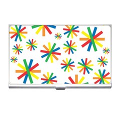 Celebrate Pattern Colorful Design Business Card Holder by Ravend