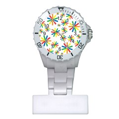 Celebrate Pattern Colorful Design Plastic Nurses Watch