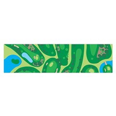 Golf Course Par Golf Course Green Oblong Satin Scarf (16  X 60 ) by Ravend