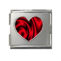 Background Red Color Swirl Mega Link Heart Italian Charm (18mm) by Ravend