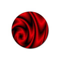 Background Red Color Swirl Rubber Round Coaster (4 pack)