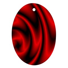 Background Red Color Swirl Oval Ornament (Two Sides)