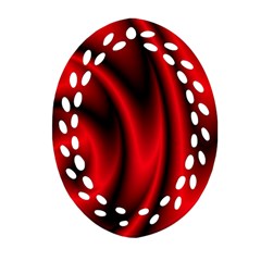 Background Red Color Swirl Oval Filigree Ornament (two Sides) by Ravend