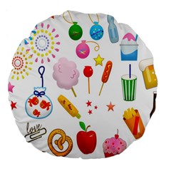 Summer Fair Food Goldfish Large 18  Premium Round Cushions