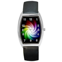 Rainbow Swirl Twirl Barrel Style Metal Watch by Ravend