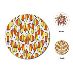 Candy Corn Halloween Candy Candies Playing Cards Single Design (round) by Ravend