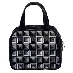 Pattern Op Art Black White Grey Classic Handbag (two Sides) by Ravend