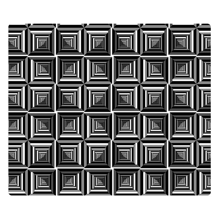 Pattern Op Art Black White Grey Two Sides Premium Plush Fleece Blanket (Small)