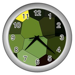 Mosaic Structure Background Tile Wall Clock (silver)