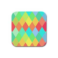 Low Poly Triangles Rubber Square Coaster (4 Pack) by Ravend
