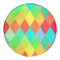 Low Poly Triangles Round Glass Fridge Magnet (4 pack)