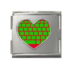 Keyboard Keys Computer Input Pc Mega Link Heart Italian Charm (18mm) by Ravend