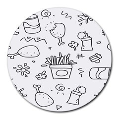 Set Chalk Out Scribble Collection Round Mousepad