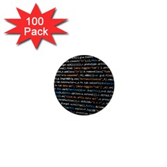 Close Up Code Coding Computer 1  Mini Buttons (100 Pack) 