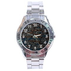 Close Up Code Coding Computer Stainless Steel Analogue Watch by Amaryn4rt