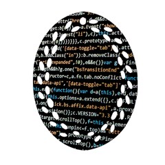 Close Up Code Coding Computer Oval Filigree Ornament (two Sides) by Amaryn4rt