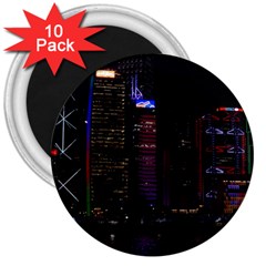 Hong Kong China Asia Skyscraper 3  Magnets (10 Pack)  by Amaryn4rt