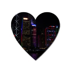 Hong Kong China Asia Skyscraper Heart Magnet by Amaryn4rt