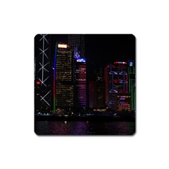 Hong Kong China Asia Skyscraper Square Magnet by Amaryn4rt