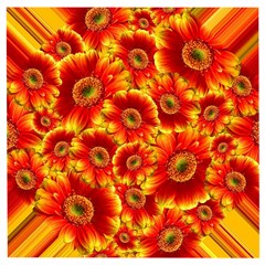 Gerbera Flowers Blossom Bloom Wooden Puzzle Square by Amaryn4rt