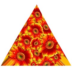 Gerbera Flowers Blossom Bloom Wooden Puzzle Triangle by Amaryn4rt
