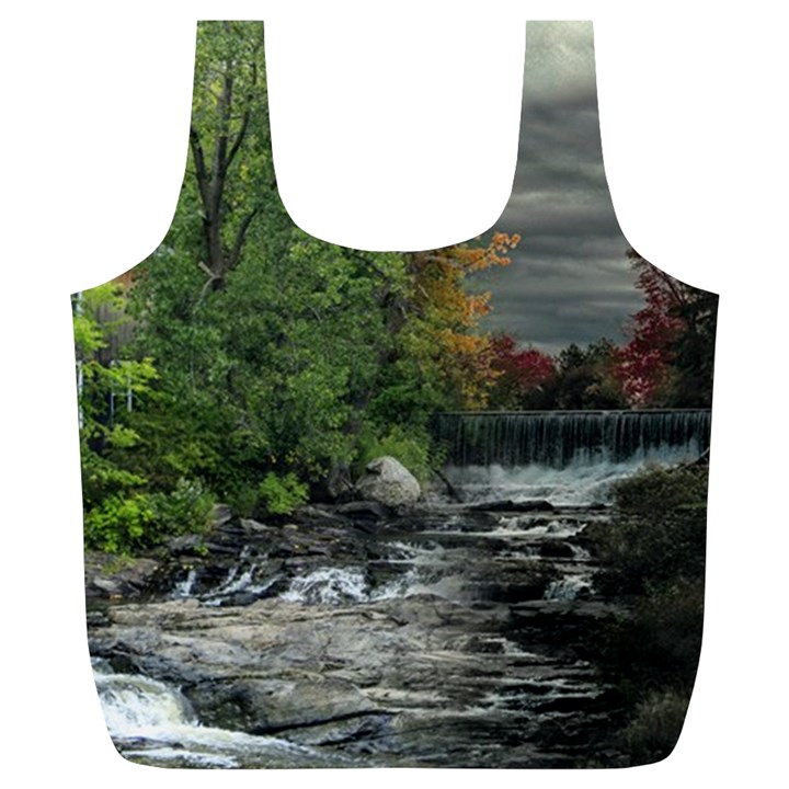 Landscape Summer Fall Colors Mill Full Print Recycle Bag (XL)