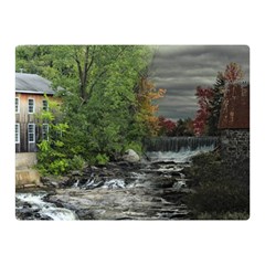 Landscape Summer Fall Colors Mill Two Sides Premium Plush Fleece Blanket (mini) by Amaryn4rt