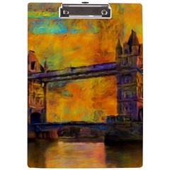 London Tower Abstract Bridge A4 Acrylic Clipboard by Amaryn4rt