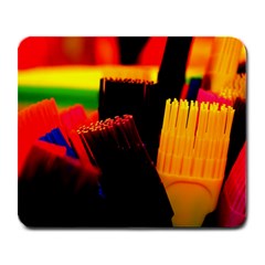 Plastic Brush Color Yellow Red Large Mousepad by Amaryn4rt