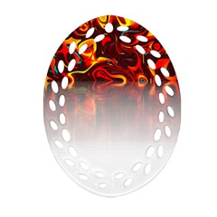 Effect Pattern Brush Red Oval Filigree Ornament (two Sides) by Amaryn4rt