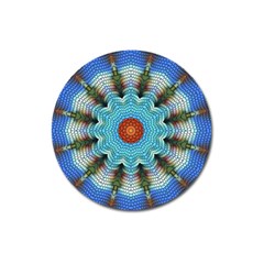 Pattern Blue Brown Background- Magnet 3  (round) by Amaryn4rt