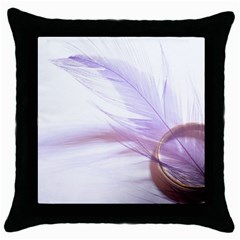 Ring Feather Marriage Pink Gold Throw Pillow Case (black) by Amaryn4rt